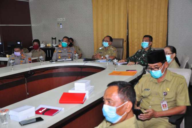 Kodim 0808/Blitar Laksanakan Video Conference, Terkait Perkembangan Covid-19