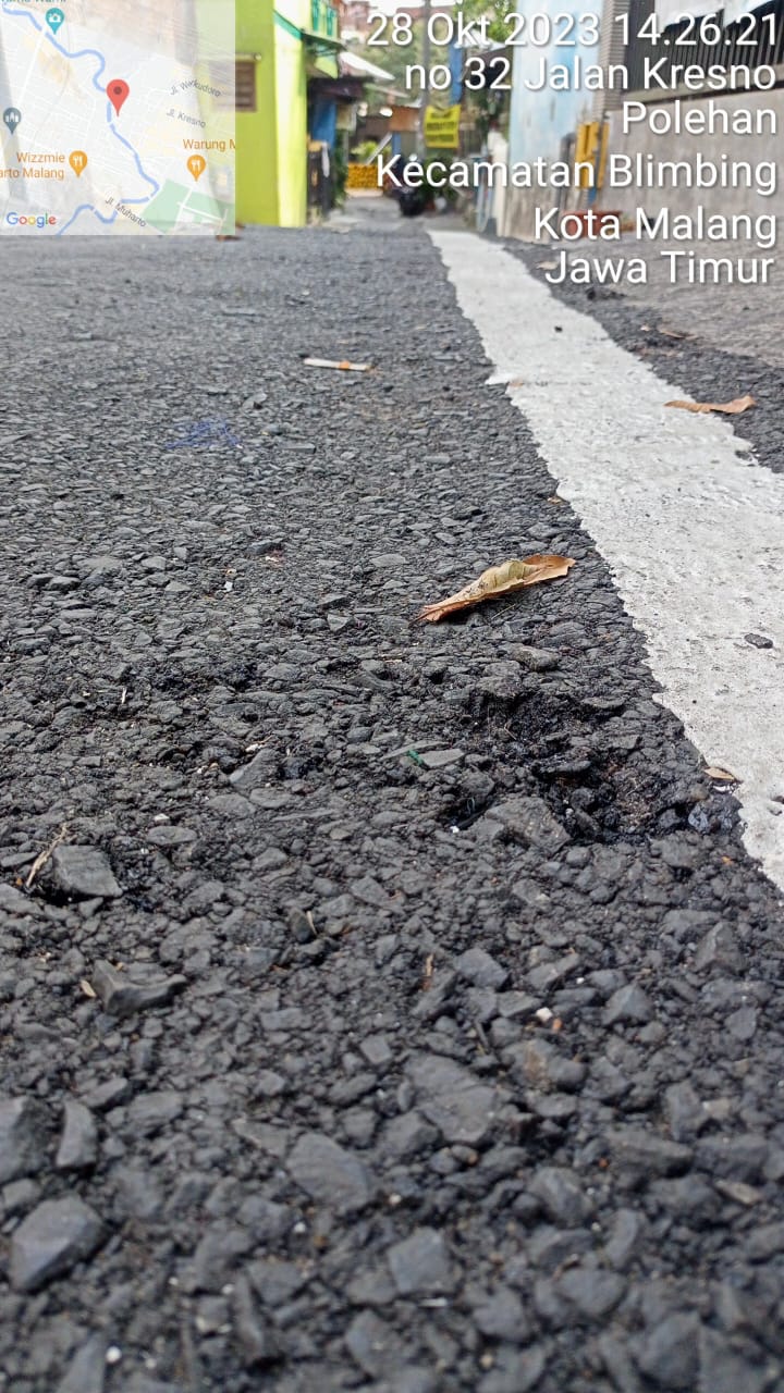 Baru Selesai Di Kerjakan, Ruas Jalan Polehan Sudah Alami Kerusakan